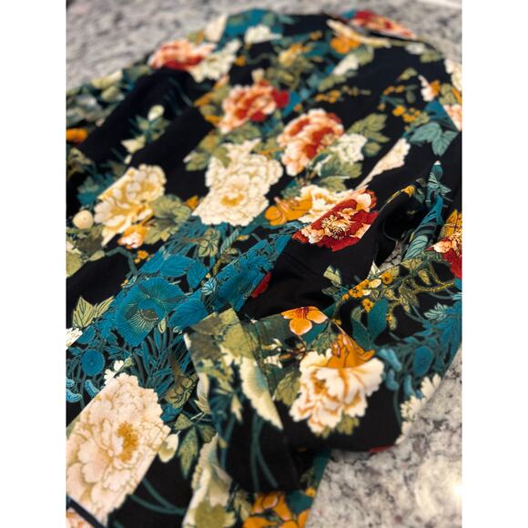 Chico’s floral ponte jacket size 1 with pockets blazer coat - Picture 13 of 15